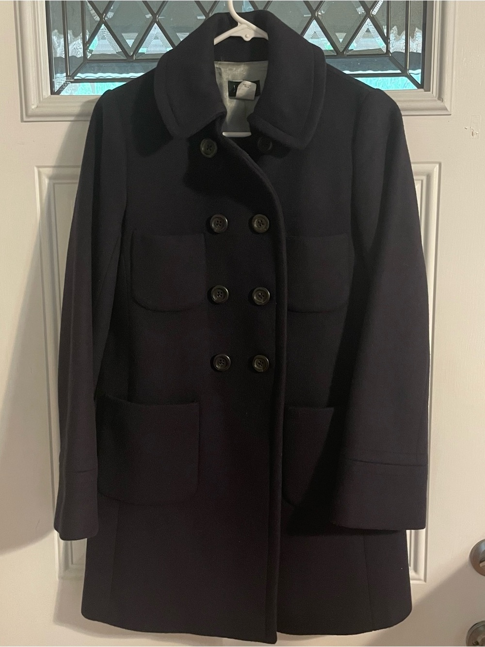 J. Crew Women's Wool and Cashmere Long Pea Coat in Navy - Picture 5 of 5